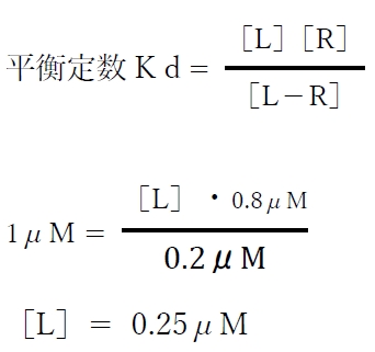 受容体−リガンドの解離定数 102回薬剤師国家試験問95