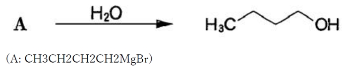 94回薬剤師国家試験問8 以下のGrignard反応剤 (A:CH3CH2CH2CH2MgBr) の主生成物