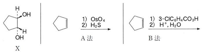 96回薬剤師国家試験問10 X欄に示した化合物の合成法として適切であるもの