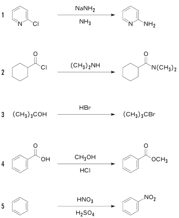 求核置換反応でないのはどれか 99回薬剤師国家試験問7