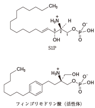108回薬剤師国家試験問104 フィンゴリモドとスフィンゴシン-1-リン酸(S1P)