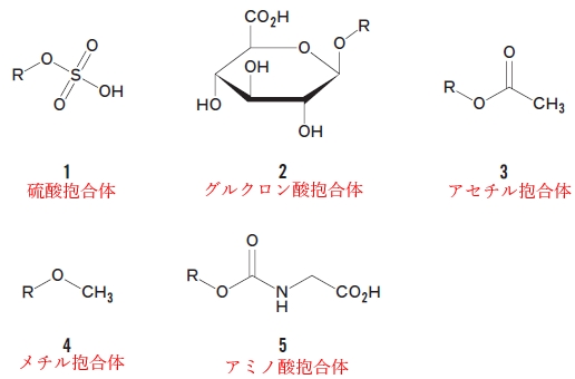 102回薬剤師国家試験問43 ヒドロキシ基を有する薬物のグルクロン酸抱合体を示す化学構造