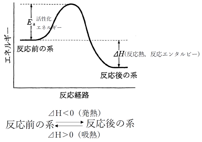 反応熱の値と温度変化と平衡状態の関係 91回問21c
