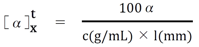 比旋光度を算出…分子量がわかっている必要はない 91回薬剤師国家試験問26a